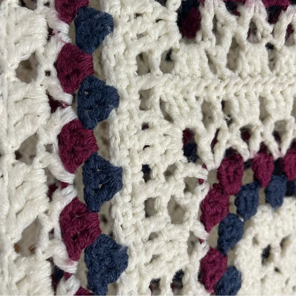 Handmade Large Granny Square Afghan Blanket 58 x 81